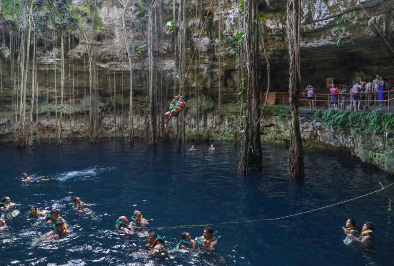 Cenotes are natural sinkholes